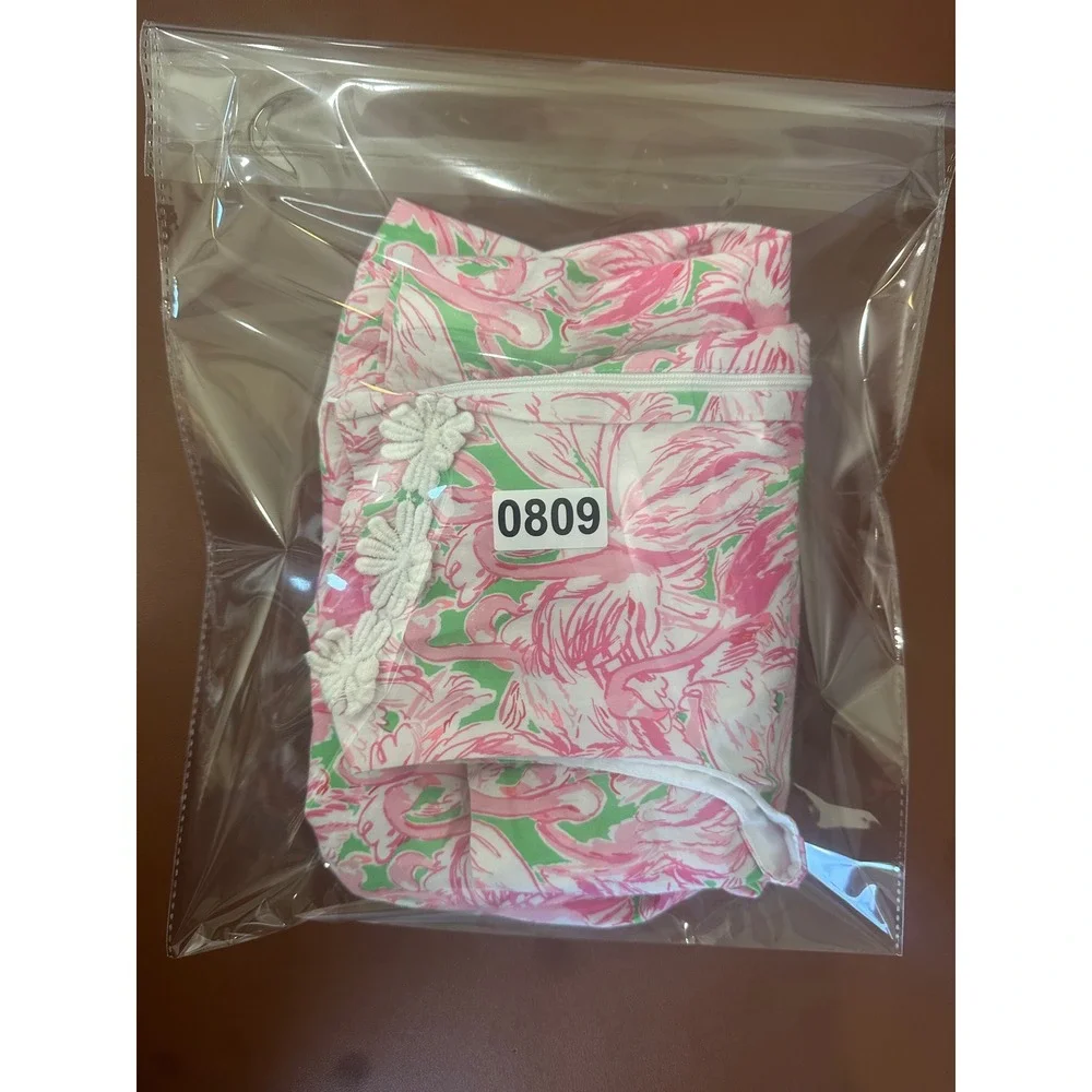 Lilly Pulitzer Shift Dress Girls 10 Pink LIKE_NEW Flamingo Lace Trim Pockets